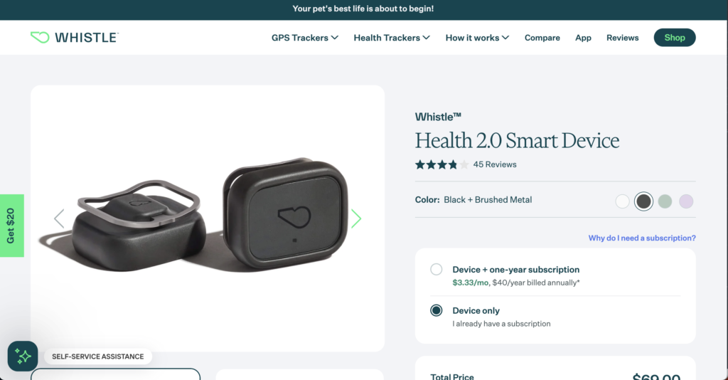Whistle Health AI 智慧寵物穿戴設備